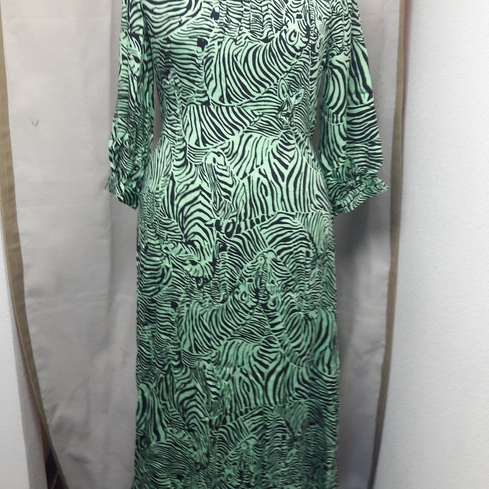 Closet London midi dress in abstract zebra print